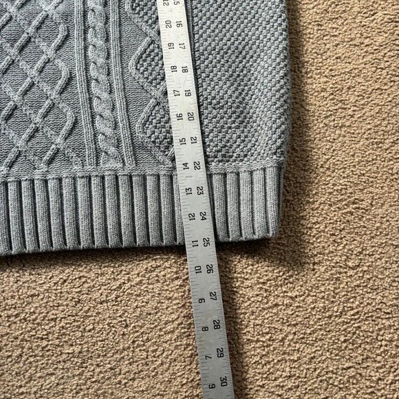 L.L. Bean Signature CableKnit Roll neck Linen Blend Fisherman Sweater Mens Large - Picture 4 of 7